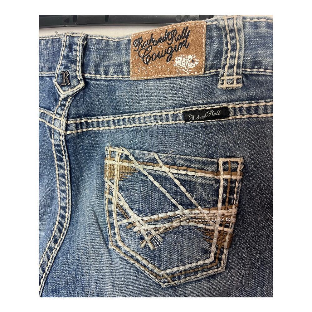 Rock & Roll Cowgirl Jeans Women's Boyfriend Blue Denim Embroidered Size 26x34 - Picture 9 of 9